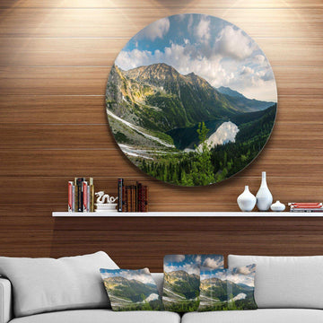Summer at Polish Tatra Mountains - Landscape Round Metal Wall Art